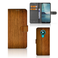 Nokia 3.4 Book Style Case Donker Hout