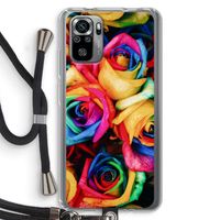 Neon bloemen: Xiaomi Redmi Note 10S Transparant Hoesje met koord Neon bloemen: Xiaomi Redmi Note 10S Transparant Hoesje met koord