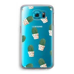 Cactusprint roze: Samsung Galaxy S6 Transparant Hoesje
