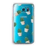 Cactusprint roze: Samsung Galaxy S6 Transparant Hoesje