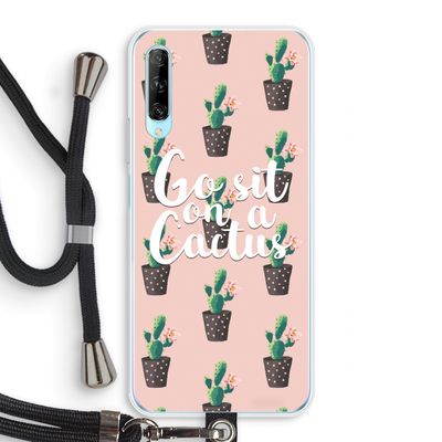 Cactus quote: Huawei P Smart Pro Transparant Hoesje met koord