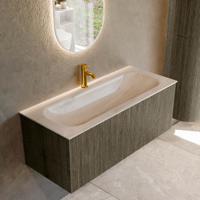 Badmeubel Mondiaz Kurve-Dlux | 110 cm | Meubelkleur Shadow | Wastafelkleur Meli | Solid surface | Wasbak midden spoelbak | 1 kraangat