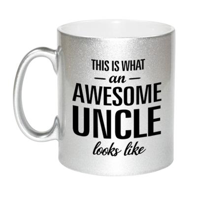 This is what an awesome uncle looks like cadeau - koffiemok - zilver - verjaardag - familie This is what an awesome uncle looks like cadeau - koffiemok - zilver - verjaardag - familie