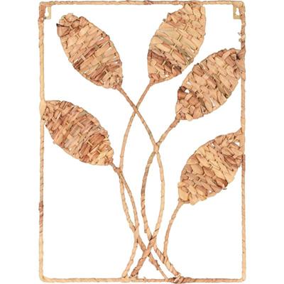 Home & Styling Wanddecoratie bladeren riet 50x35cm