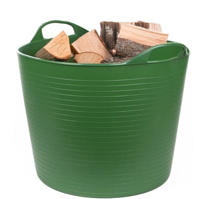 Haardhout - haardblokken emmer/kuip - groen - 45 liter - Flexibel kunststof - rond - 45 x 37 cm