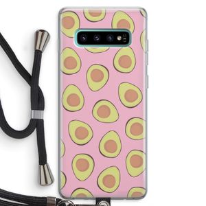 Dancing avocados: Samsung Galaxy S10 Plus Transparant Hoesje met koord