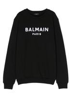 Balmain Kids sweat en coton à logo imprimé - Noir - thumbnail