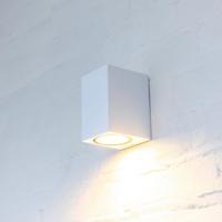 Marion Dimbare LED Wandlamp - GU10 - IP65 - Voor Binnen en buitenlamp - Downlight - Vierkant - Wit - Modern