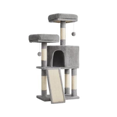 Krabpaal met sisalzuilen 115 cm, Lichtgrijs