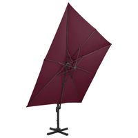 The Living Store Tuinparasol - Bordeauxrood - 300x300x258 cm - Aluminium paal - Kantelbaar en 360 graden draaibaar