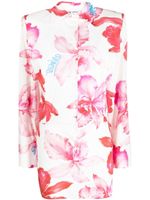 The Attico robe mi-longue Margot à fleurs - Rose
