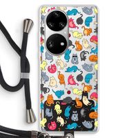 Kleurrijke katten: Huawei P50 Pro Transparant Hoesje met koord