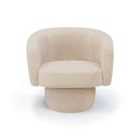 Draaibare fauteuil in crème bouclette stof