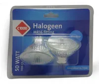 C 1000 Halogeenlamp mr 16 Fitting - 2 stuks - 50 Watt Dimbaar - thumbnail