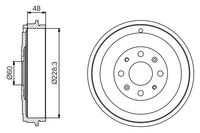 Remtrommel BOSCH, Inbouwplaats: Achteras: , u.a. fÃ¼r Opel, Fiat, Vauxhall