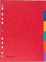 Pergamy tabbladen ft A4, 11-gaatsperforatie, stevig karton, geassorteerde kleuren, 6 tabs - thumbnail
