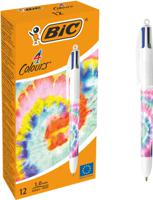 Bic Colours Decors Botanical Universe 4-kleurenbalpen, medium, klassieke inktkleuren, doos van 12 stuks
