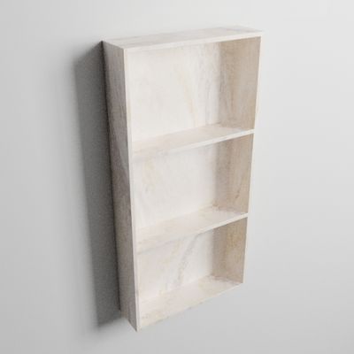 MONDIAZ EASY Nis 149,5x29,5cm in solid surface kleur Ostra. 2 vakken geschikt voor in- of opbouw