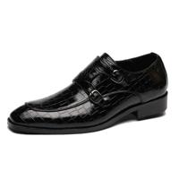 Krokodil patroon Business platte onderkant lederen formele schoenen grootte: 39 (zwart)