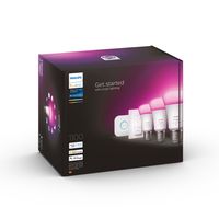 Philips Hue White & Color Starter Pack E27 met 3 lampen, dimmer + Bridge - thumbnail