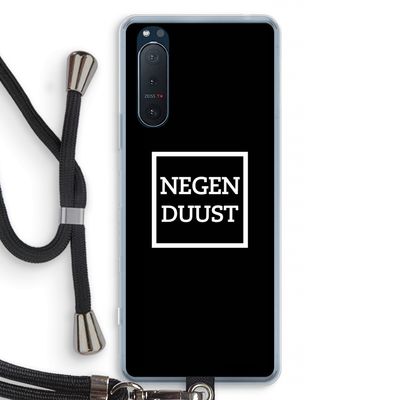 Negenduust black: Sony Xperia 5 II Transparant Hoesje met koord