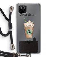 But first coffee: Samsung Galaxy A12 Transparant Hoesje met koord