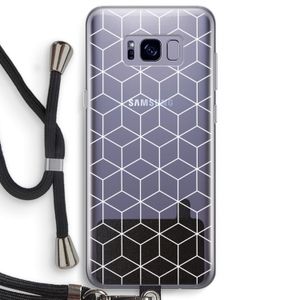 Zwart-witte kubussen: Samsung Galaxy S8 Plus Transparant Hoesje met koord