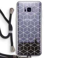 Zwart-witte kubussen: Samsung Galaxy S8 Plus Transparant Hoesje met koord