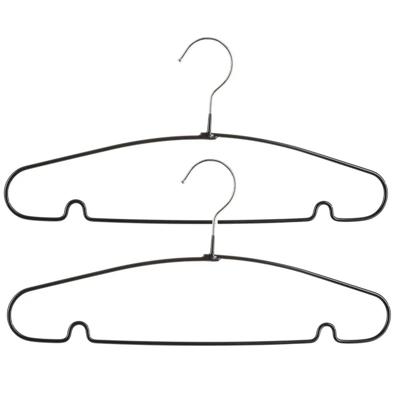 5Five Kledinghangers - Voordeelset van 20x stuks - metaal - zwart - 39 x 19 cm