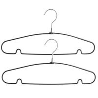 5Five Kledinghangers - Voordeelset van 20x stuks - metaal - zwart - 39 x 19 cm