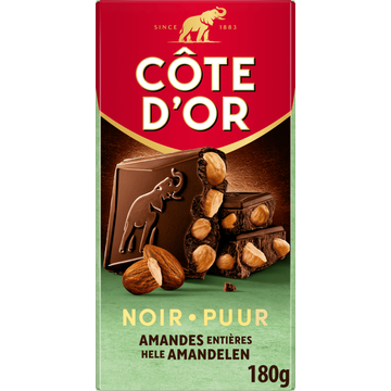 Cote D&apos;or Zwart Met Amandelen Chocolade Tablet 180g bij Jumbo