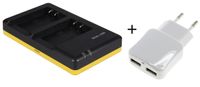 Duo lader voor 2 camera accu's Canon LP-E17 + handige 2 poorts USB 230V adapter