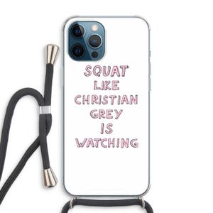Christian Grey: iPhone 12 Pro Max Transparant Hoesje met koord