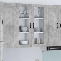 Keukenkast aan de muur met de deur Beton Grijs 80 x 31 x 100 cm