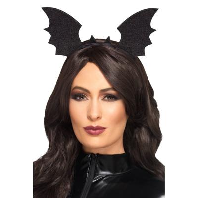 Diadeem vleermuis tiara - zwart - voor dames - Halloween Verkleed accessoires - haarband Diadeem vleermuis tiara - zwart - voor dames - Halloween Verkleed accessoires - haarband
