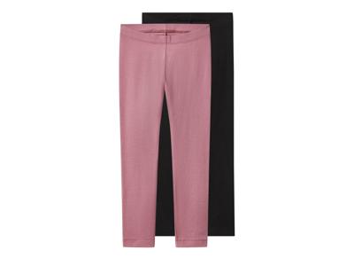 lupilu Set van 2 kinder leggings (Zwart/lila, 110/116)