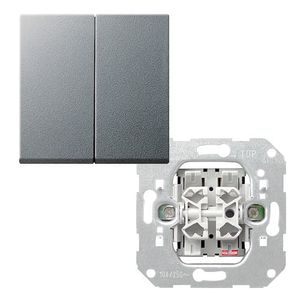 Gira serieschakelaar met drukknop aluminium