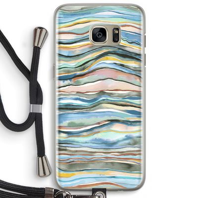 Watercolor Agate: Samsung Galaxy S7 Edge Transparant Hoesje met koord