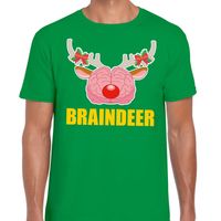 Foute Kerstmis t-shirt braindeer groen voor heren 2XL  -