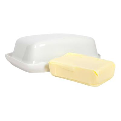 Botervloot met deksel - wit - porselein - 14 x 17 cm