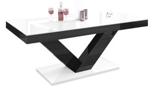 Salontafel Victoria mini 120 cm breed - Hoogglans wit met zwart