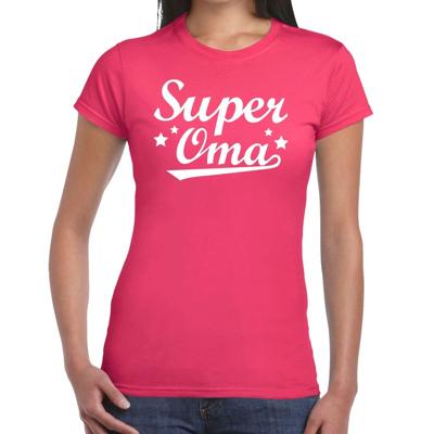 Super oma cadeau t-shirt - roze - voor dames - verjaardag - moederdag - uit liefde Super oma cadeau t-shirt - roze - voor dames - verjaardag - moederdag - uit liefde