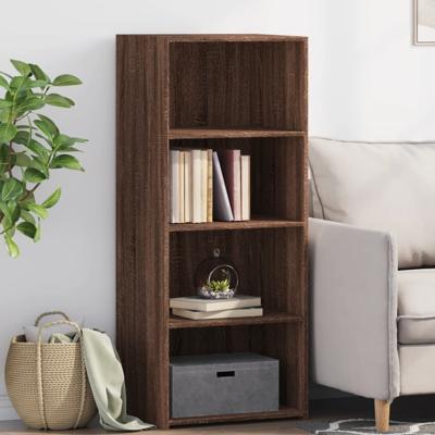 Hoge kast 50x41x124 cm bewerkt hout bruin eikenkleur