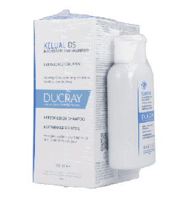 Ducray Kelual DS Hardnekkige Schilfers Shampoo Anti Roos 2 x 100ml +Gratis Elution Herstellende Shampoo 100ml