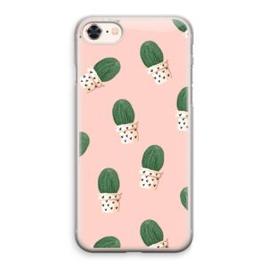 Cactusprint roze: iPhone 8 Transparant Hoesje