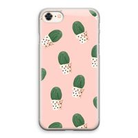 Cactusprint roze: iPhone 8 Transparant Hoesje