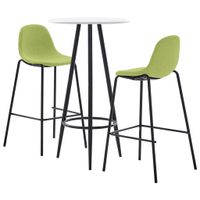 vidaXL 3-delige Barset stof groen - thumbnail