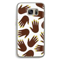 Hands dark: Samsung Galaxy S7 Transparant Hoesje - thumbnail