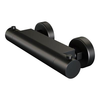 Brauer Black Edition Thermostaatkraan opbouw - 2 gladde knoppen - mat zwart 5-S-234