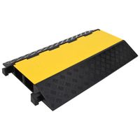 VidaXL Kabelbeschermer drempel met 2 tunnels 90 cm rubber